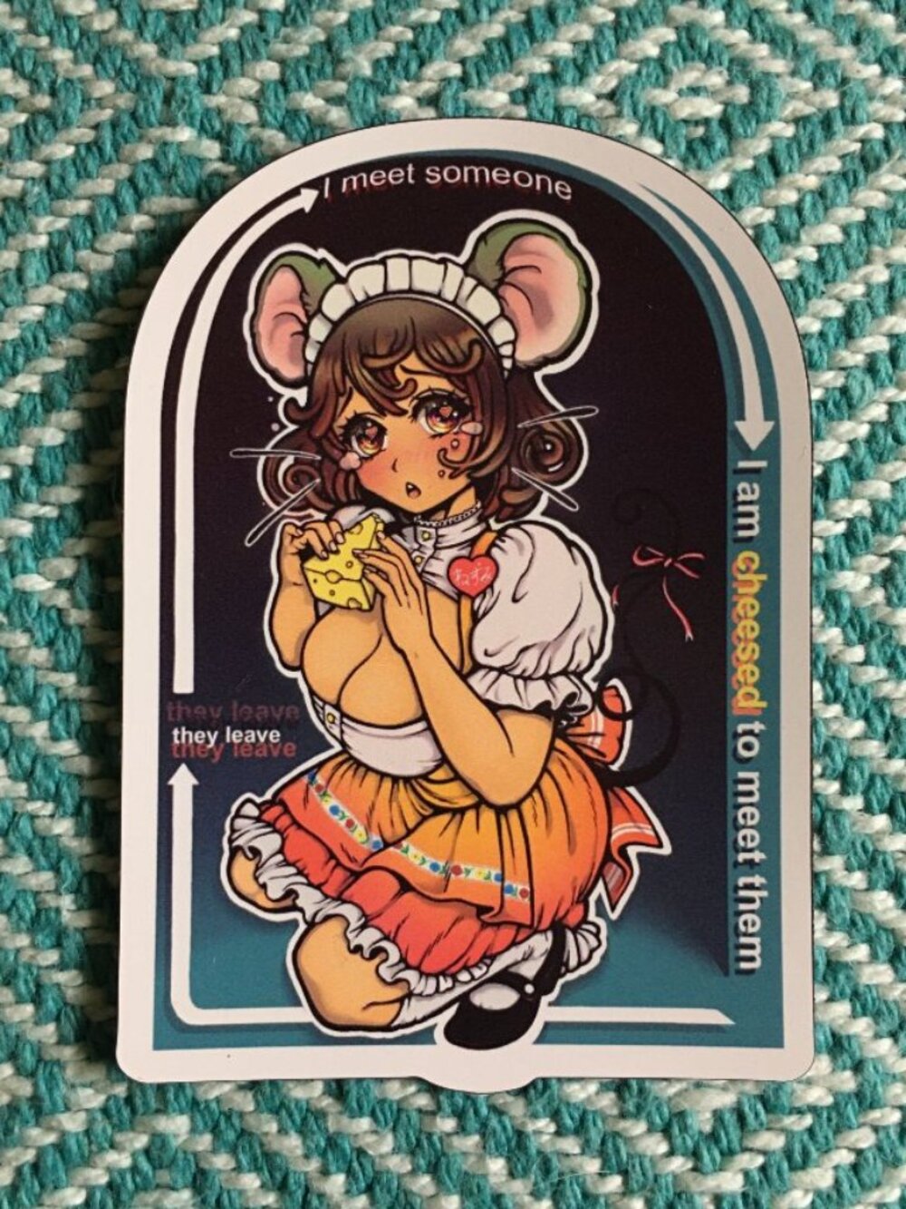 "Cheesed to Meet Them" Anime Mouse Girl Meme Magnet